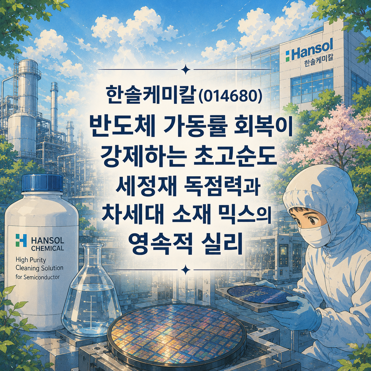 한솔케미칼(014680)｜반도체 가동률 회복이 강제하는 초고순도 세정재 독점력과 차세대 소재 믹스의 영속적 실리