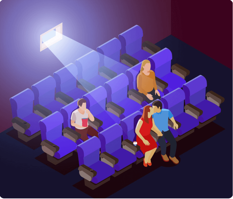 영화를 보는 모습