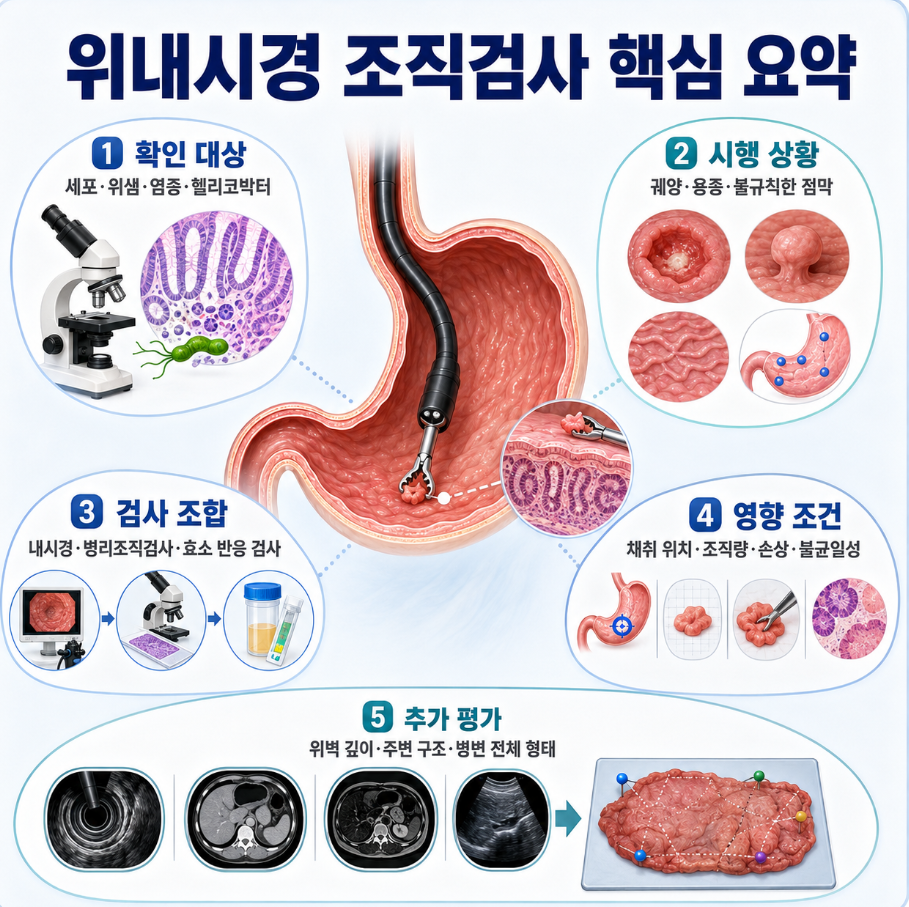 위내시경 조직검사의 확인 대상 시행 상황 검사 조합 영향 조건과 추가 평가 핵심 요약