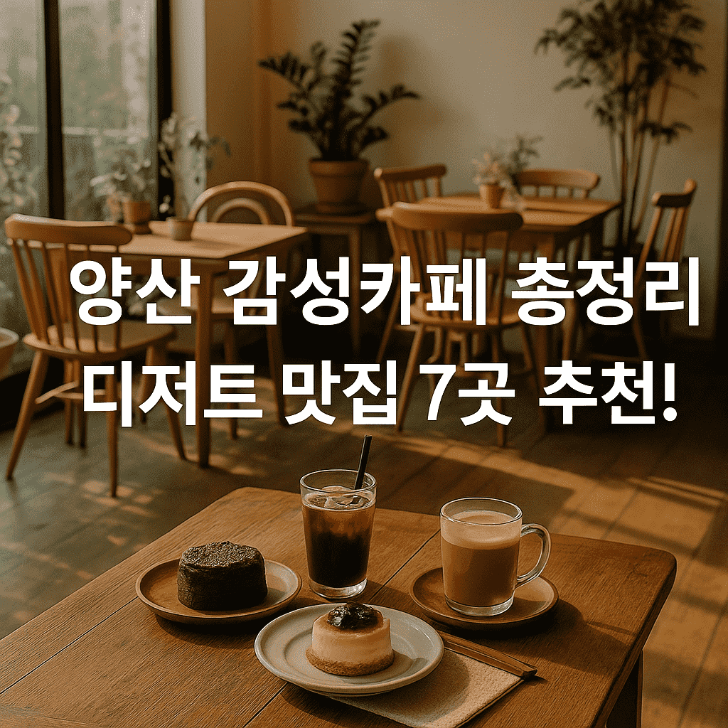 양산 카페 추천 🌿 감성 가득한 디저트 맛집 7곳 총정리