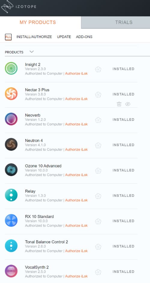 넥타3_Nectar 3_뉴트론_Neutron 등 소프트웨어 목록