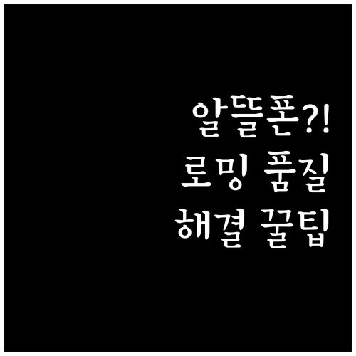 알뜰폰 자주 묻는 질문 품질 로밍 해..