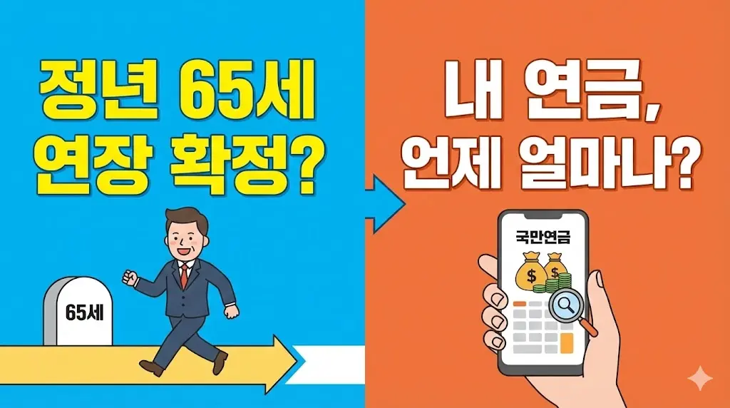 정년 65세 연장 확정?"오래 일하는 건 좋지만, 내 돈은 언제 나오나?"
