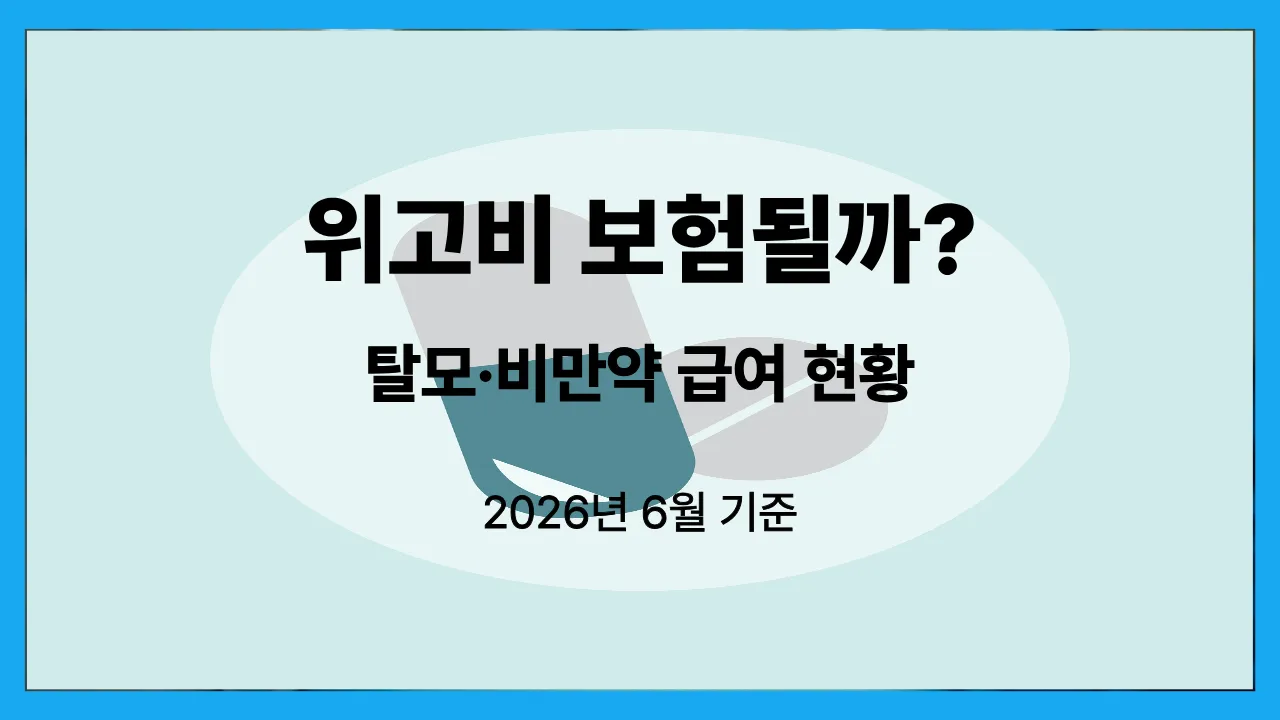 탈모 비만 치료제 건강보험 적용 2026 진행 상황 위고비 비급여