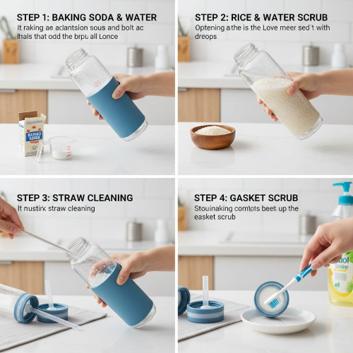 물병 세척, 좁은 입구 깨끗하게 씻는 방법