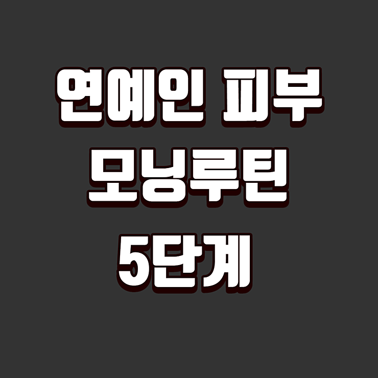 연예인 피부 모닝루틴 5단계