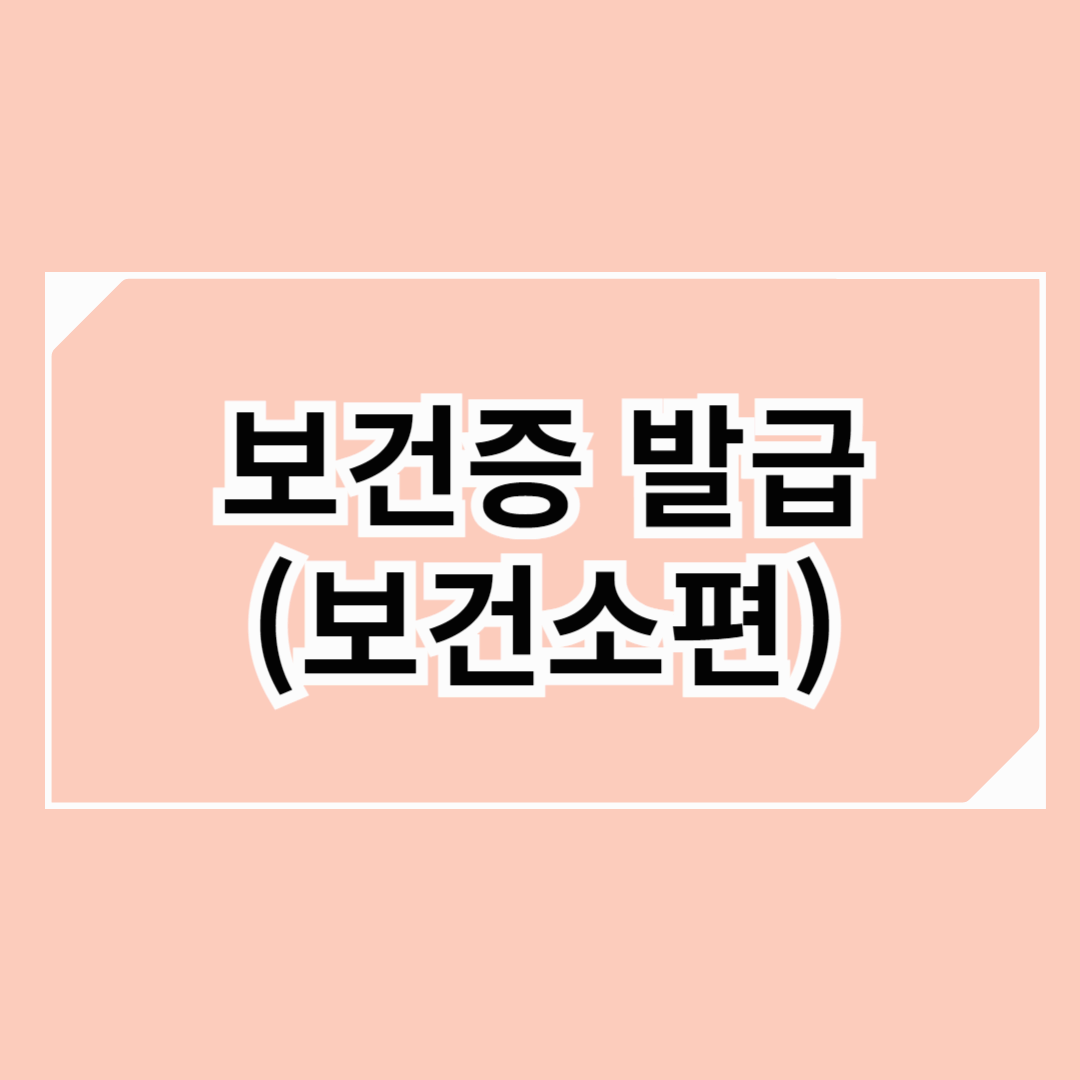 보건소 보건증: 발급, 유효기간, 재발급, FAQ까지 총정리