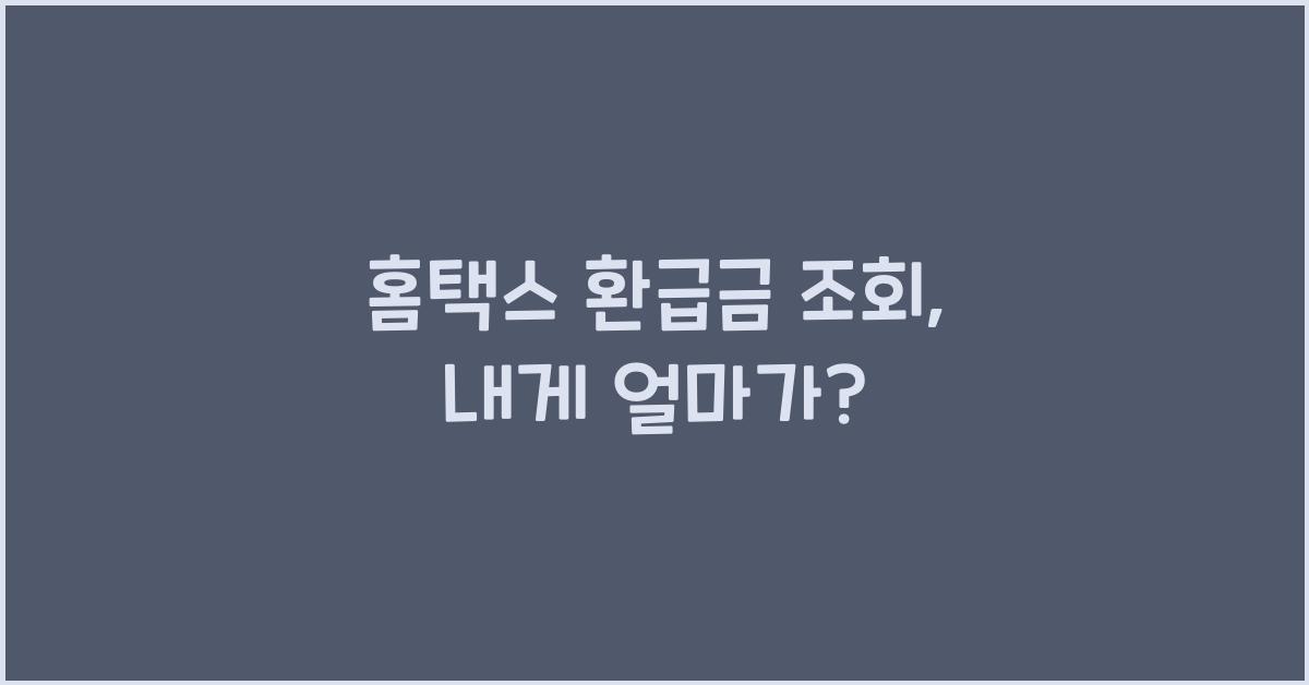 홈택스 환급금 조회