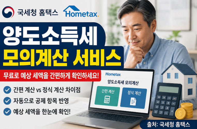 양도소득세 모의계산 서비스 이미지사진