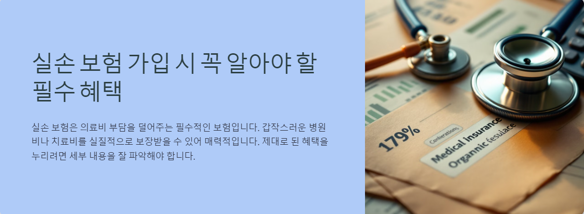실손 보험 가입 시 꼭 알아야 할 필수 혜택