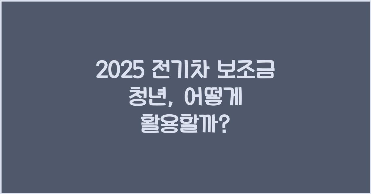 2025 전기차 보조금 청년