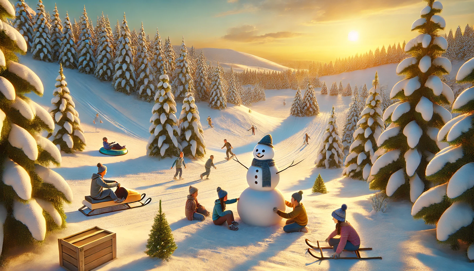 한강공원 눈썰매장 개장 그림