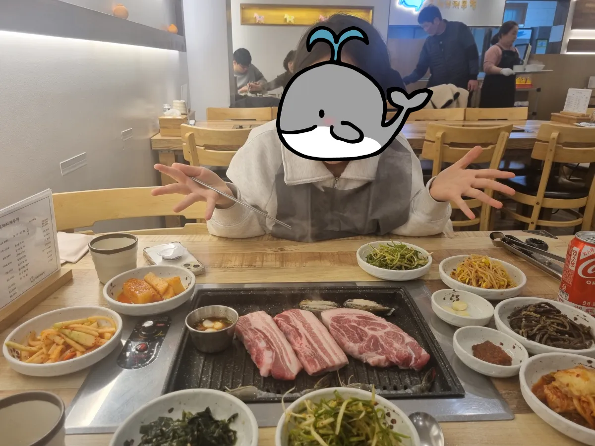 흑돼지제주정-고기-구워지기를-기다리는-중