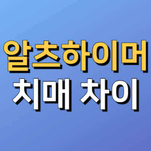 알츠하이머 치매 차이