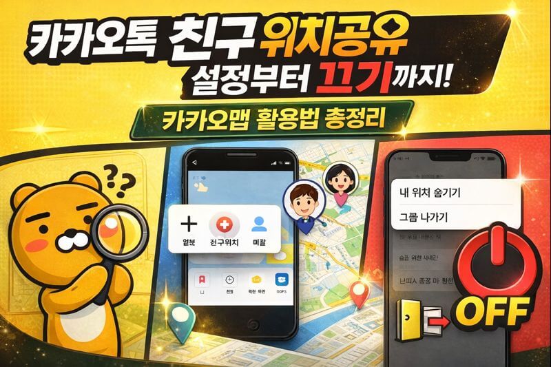 카카오톡 친구 위치공유 설정부터 끄기까지, 카카오맵 활용법 총정리