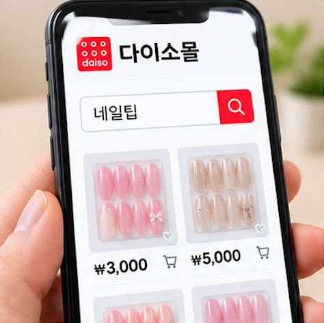 다이소 재고조회 인기 네일팁 품절 전 확인방법