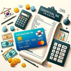 신용카드와-명세표-전자계산기-연필-지폐-동전-등이-책상위에-널부러져-있는-모습