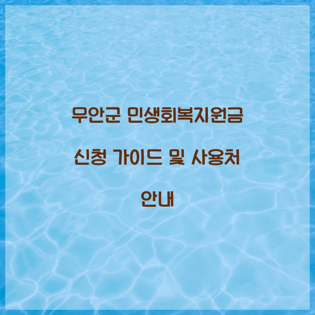 무안군 민생회복지원금