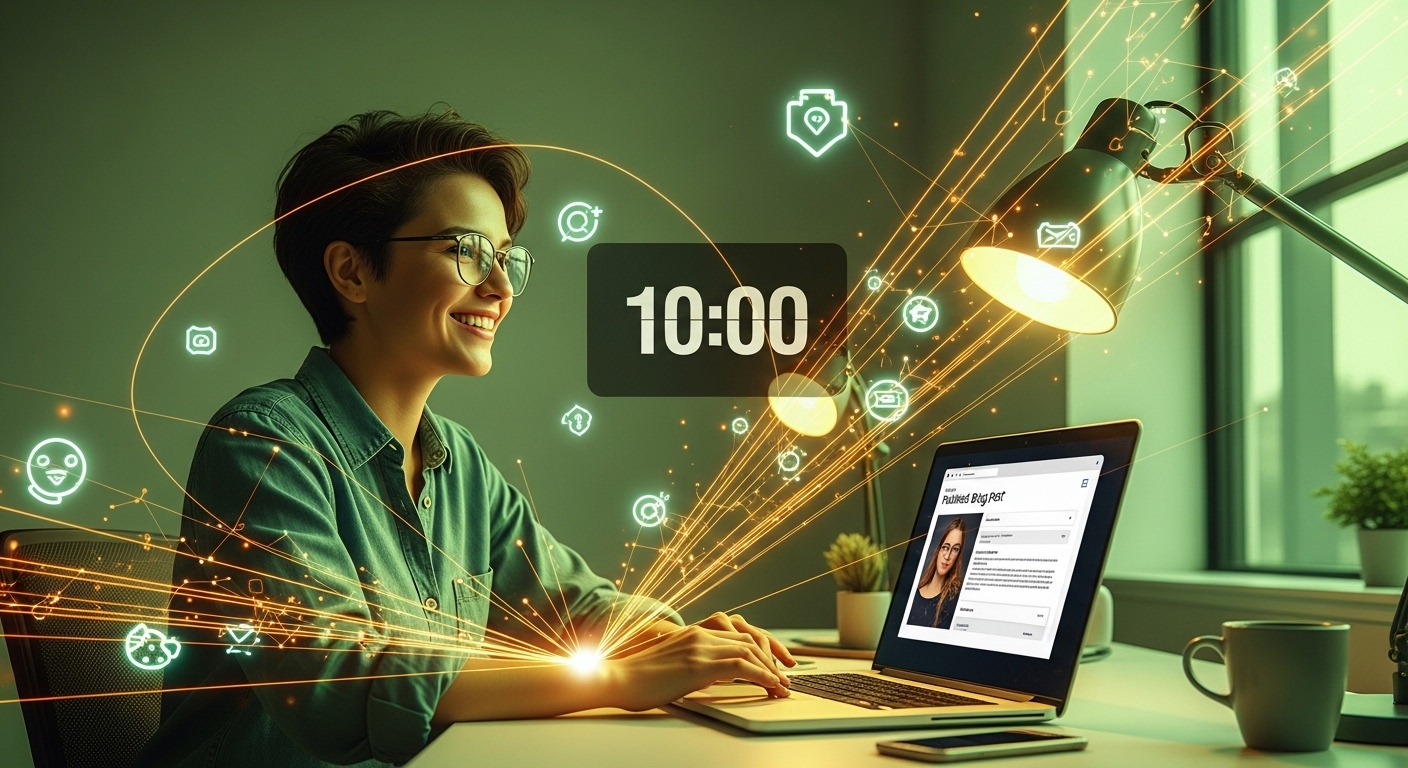 블로그 글쓰기를 위해 AI 초안을 빠르게 다듬는 사람의 모습