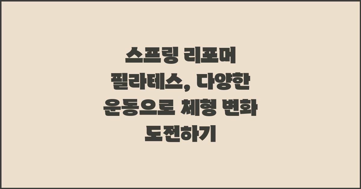 스프링 리포머 필라테스: 초보자부터 고급자까지 적합한 운동