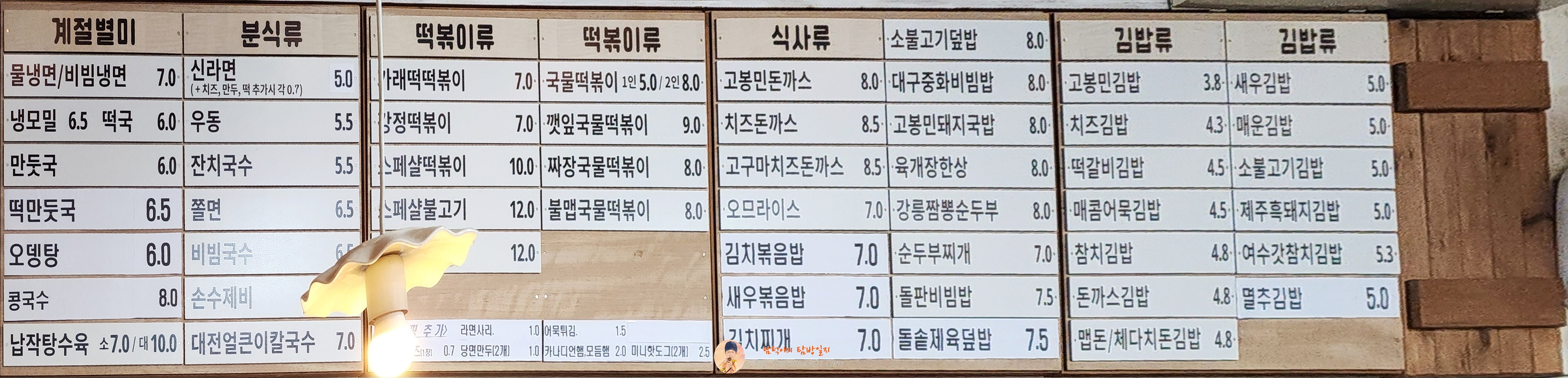 고봉민김밥인 성남판교운중점 메뉴