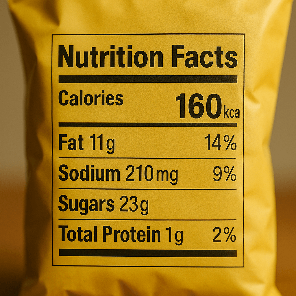 1일 영양성분 기준치 - 캬라멜 팝콘 예시