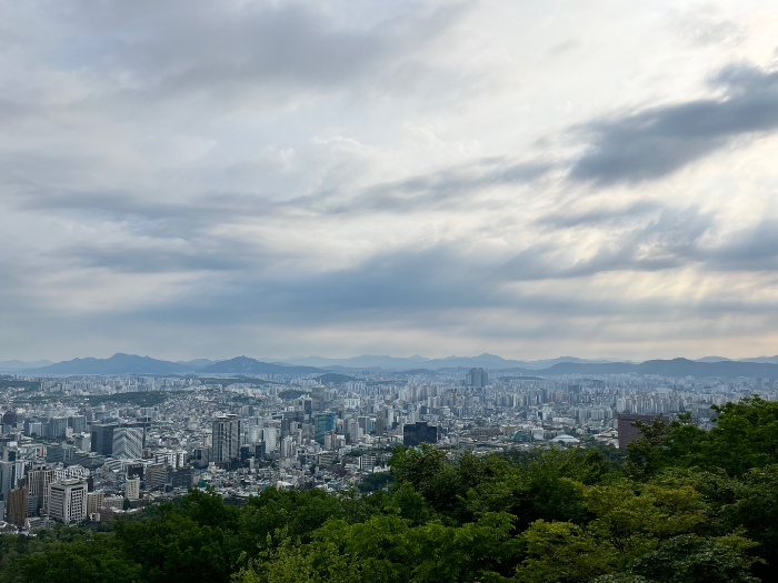 남산 정상에서 바라본 서울 시내 모습