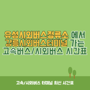유성시외버스정류소에서 강릉시외버스터미널 가는 시외버스 시간표 최신정보