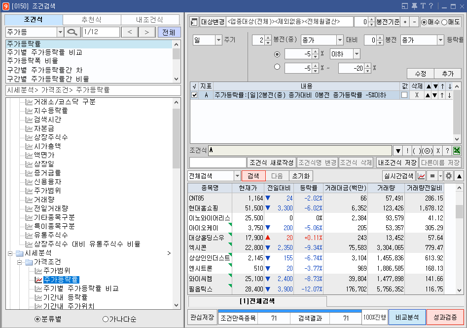 주가등락률 조건식 (2)
