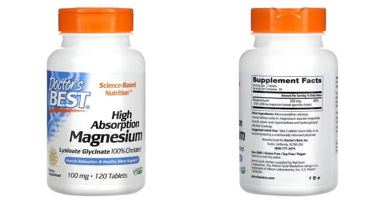 Doctor's Best, 고흡수 마그네슘, 100mg, 120정