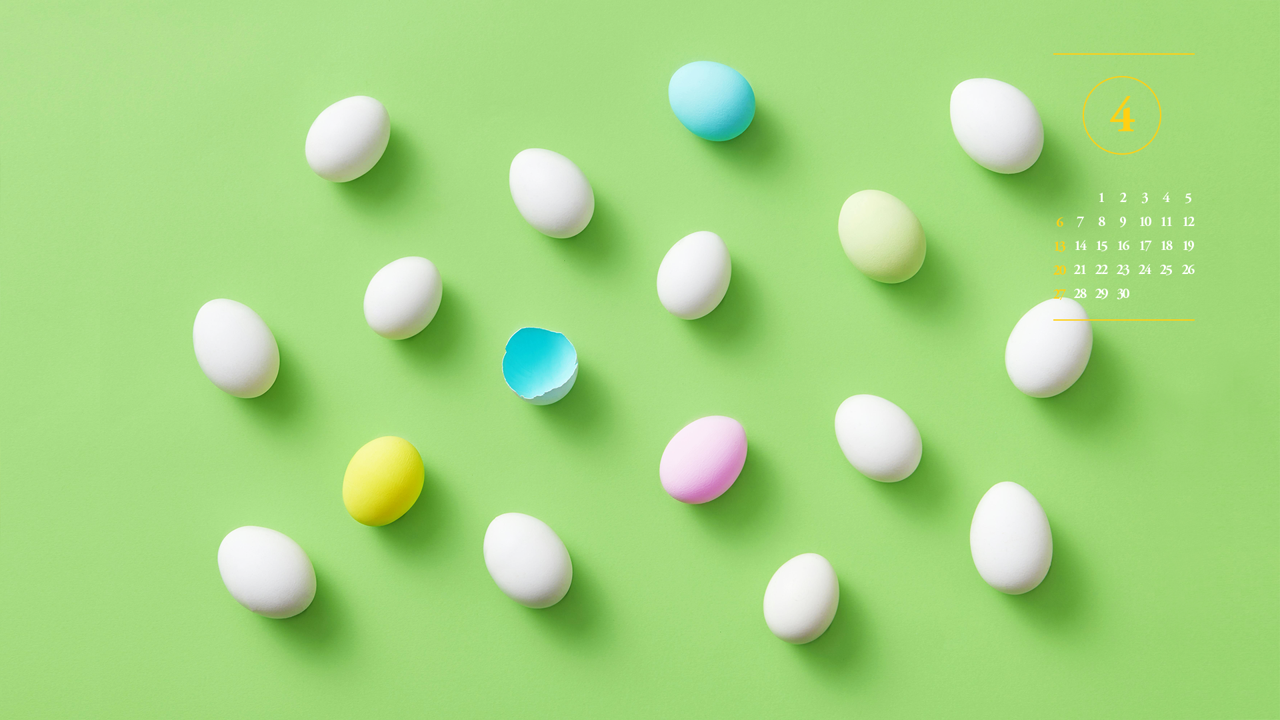 03 파스텔톤 계란 연두색배경 A - 2025년4월 노트북배경화면