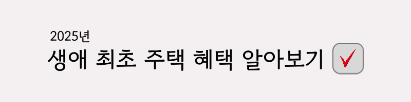 생애 최초 주택 혜택