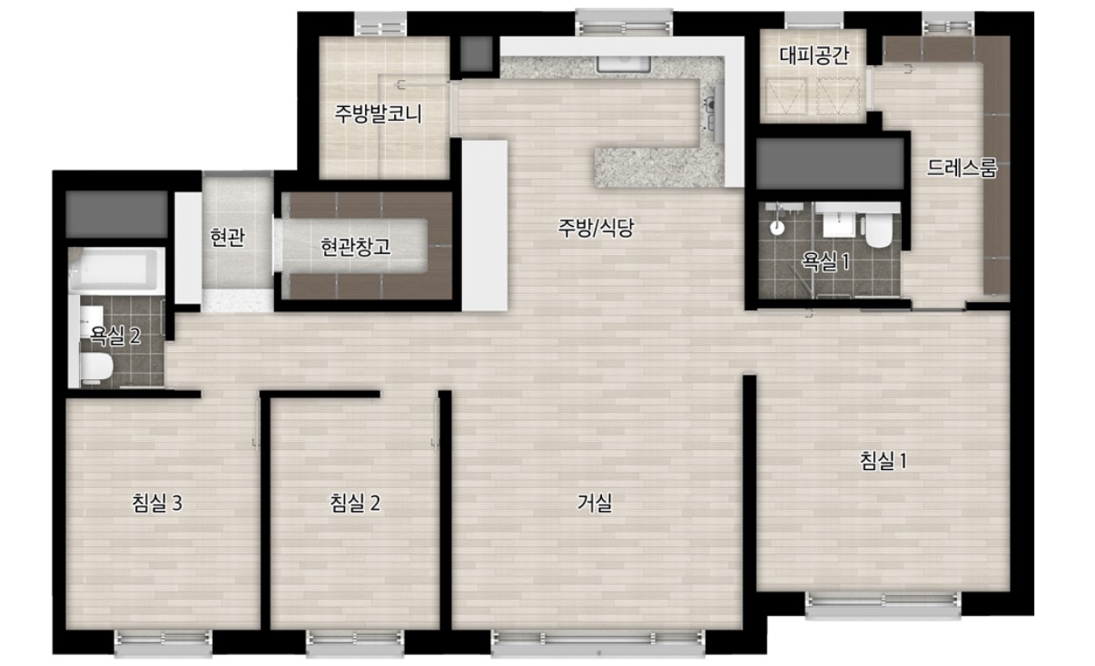 두산위브 트레지움 월산 평면도 84A