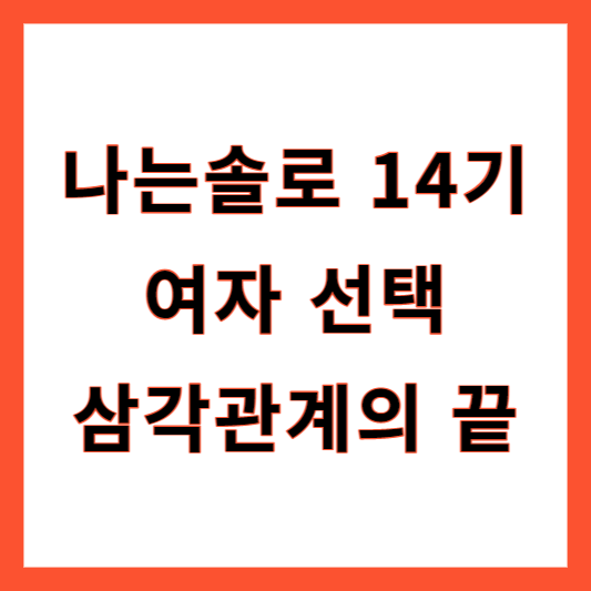 나는솔로 14기