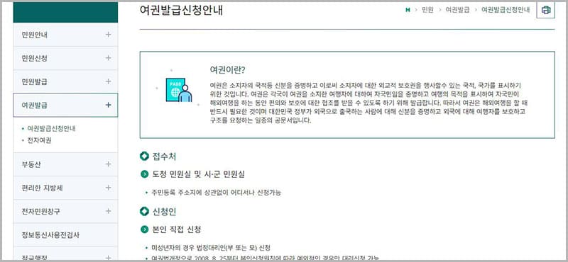 여권 발급 안내