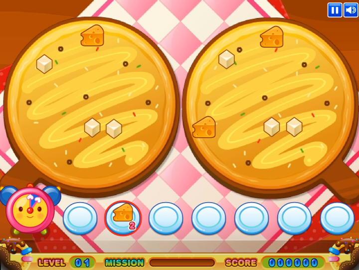 피자-타이쿤-플래시게임-플레이-오른쪽에-위치한-예시-피자와-동일하게-도우-위에-토핑을-올리는-화면
