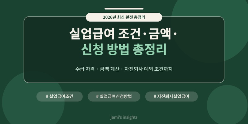 2026년 실업급여 조건 금액 계산 신청 방법을 총정리한 최신 가이드 이미지