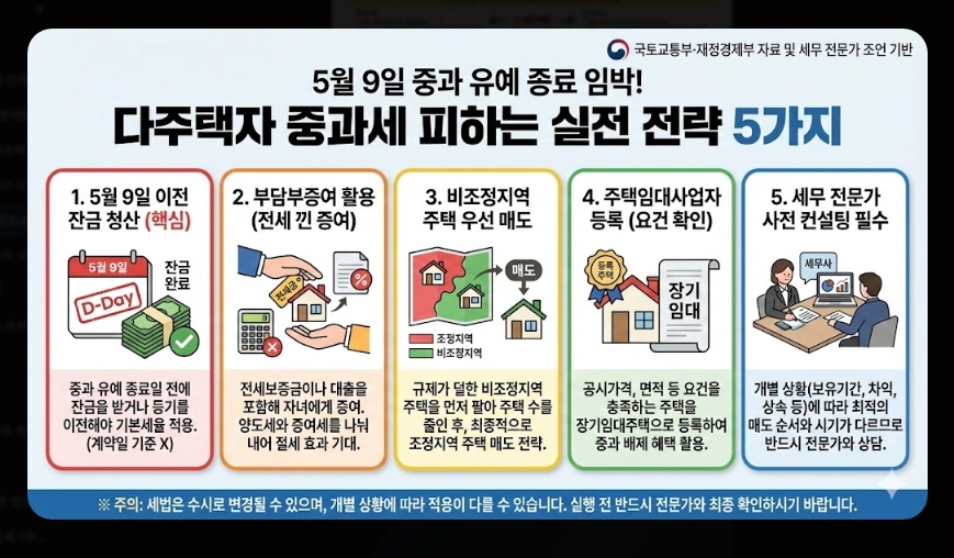 조정대상지역 다주택 양도세 중과세율 [2026년 조정대상지역] 5월 9일 종료 전 절세 전략 5가지 가이드