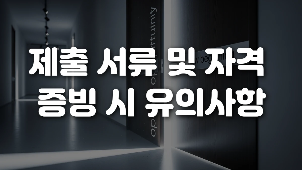 제출 서류 및 자격 증빙 시 유의사항