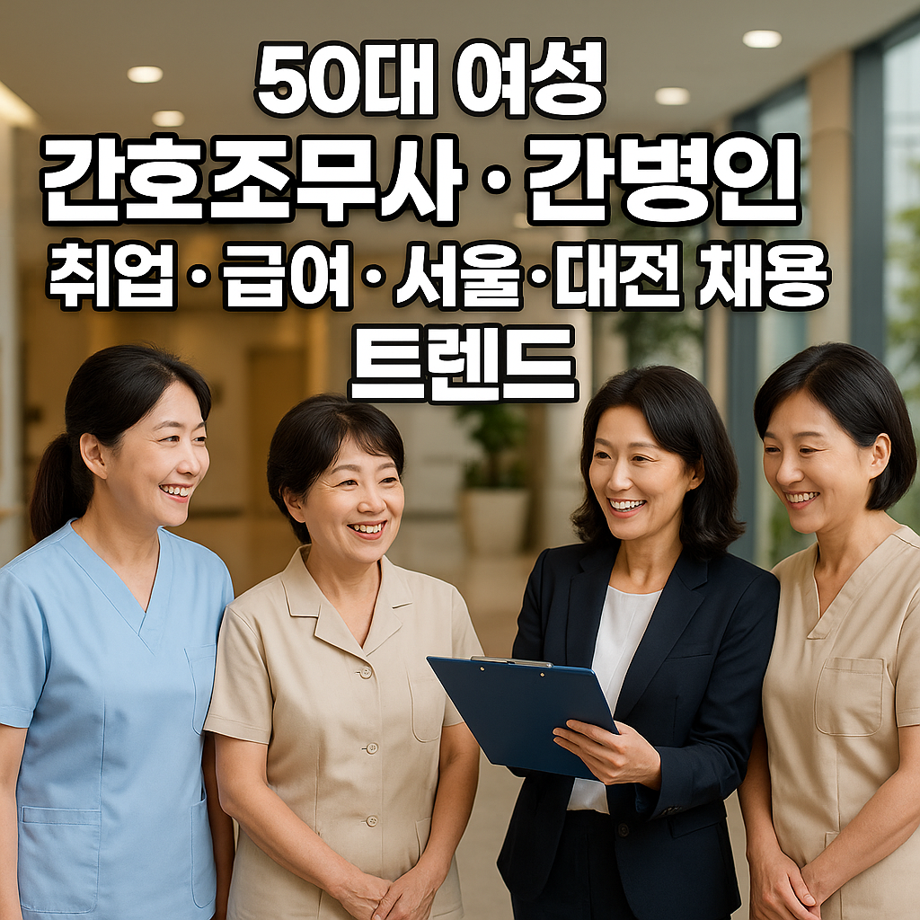50대 여성 간호조무사 간병인 취업·급여·서울·대전 채용 트렌드
