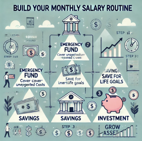 월급을 받고 진행되는 루틴에 대한 사진