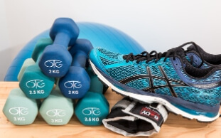 규칙적인 운동에 필요한 도구들