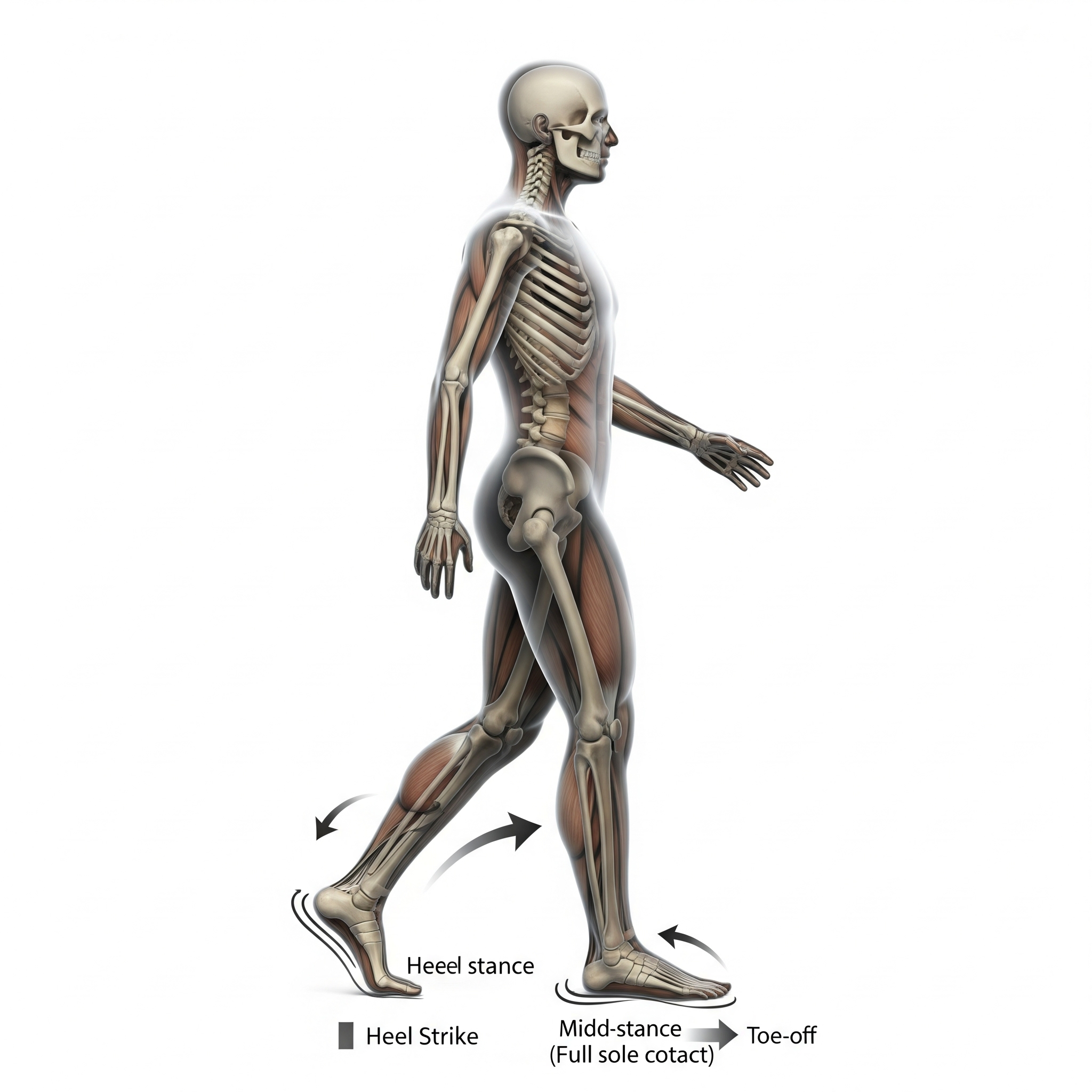 발바닥 전체로 걷는 올바른 보행 자세 일러스트