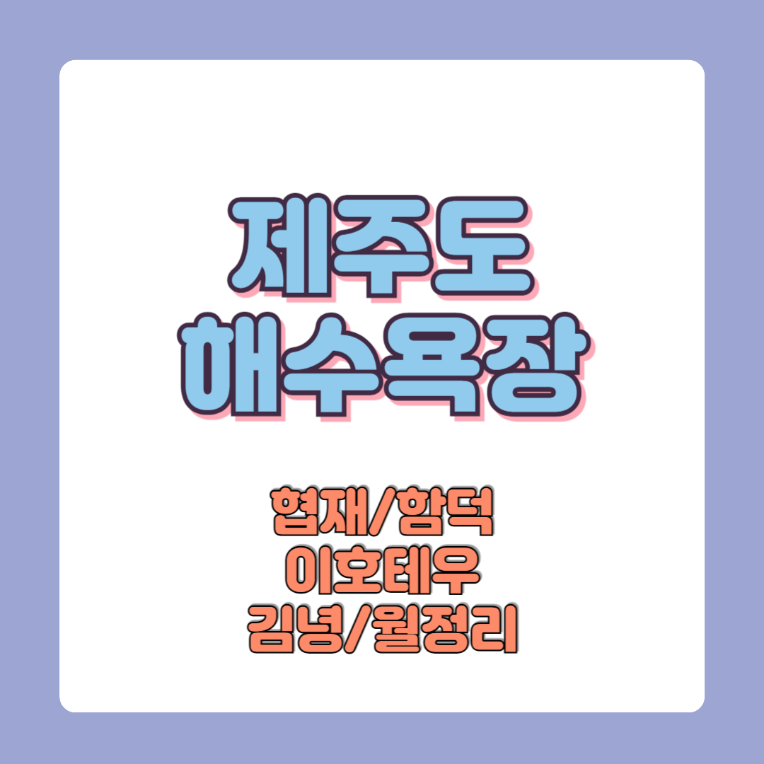 제주도 해수욕장 완벽 가이드 (2025년) 개장일 폐장일 이용꿀팁 방법