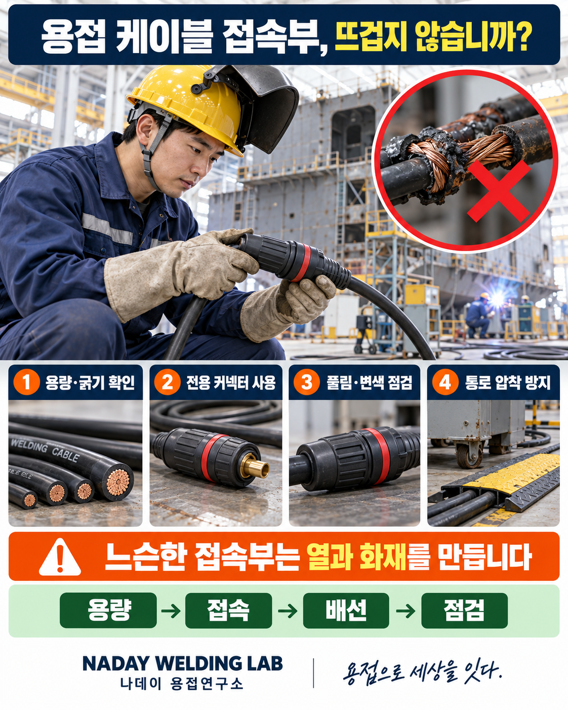 접 케이블 접속불량&middot;과열&middot;화재 예방