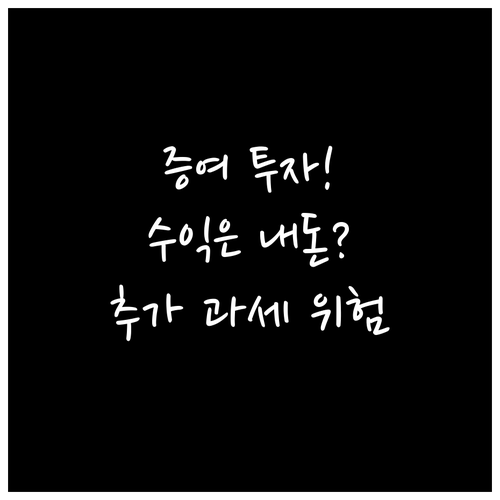 증여 자금으로 불린 투자 이익, 국세..