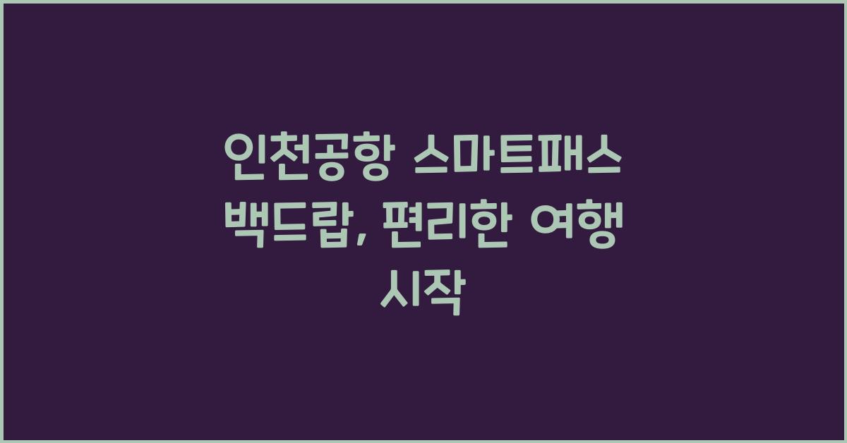 인천공항 스마트패스 백드랍