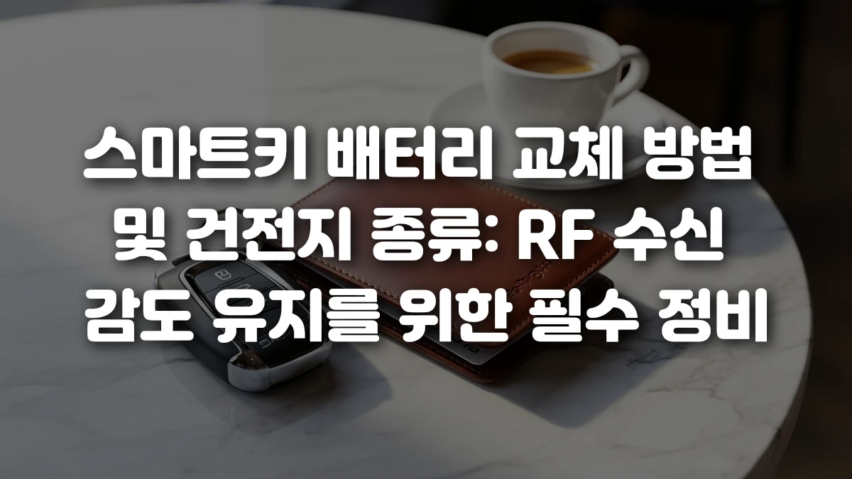 스마트키 배터리 교체 방법 및 건전지 종류 RF 수신 감도 유지를 위한 필수 정비