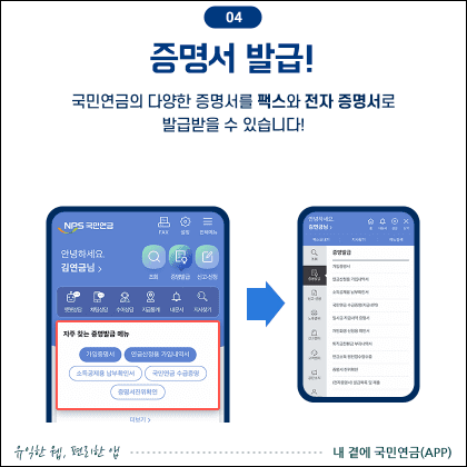 국민연금 증명서 발급