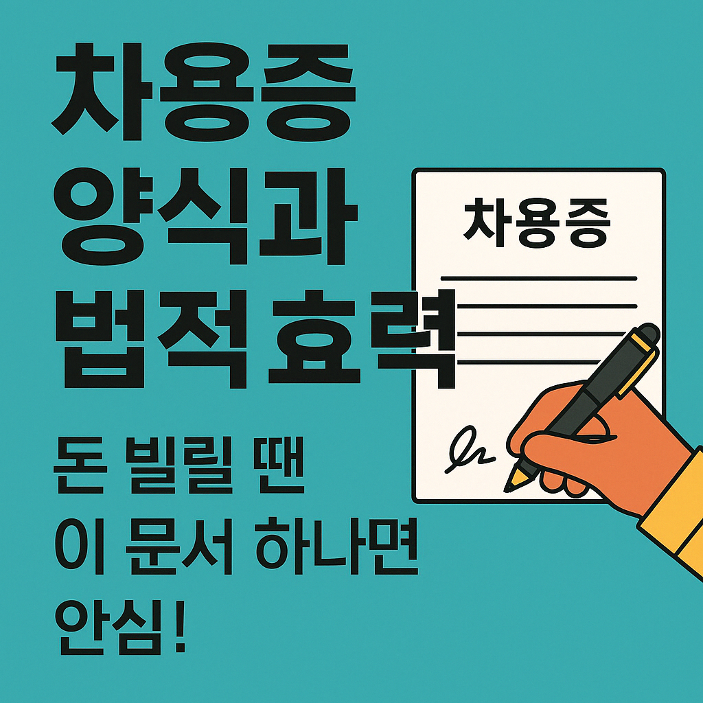 차용증 양식과 법적 효력 완벽 정리｜돈 빌릴 땐 이 문서 하나면 안심!